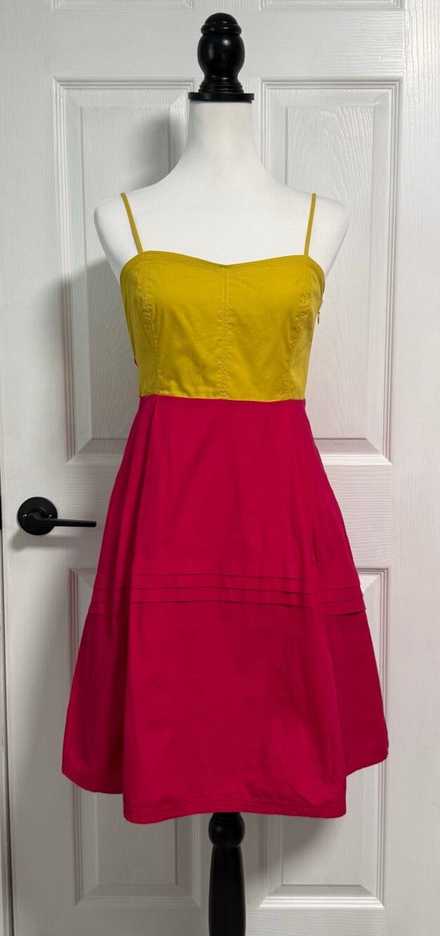 Anthropologie Maeve Parading Hues Color Block Cotton Dress Size 2